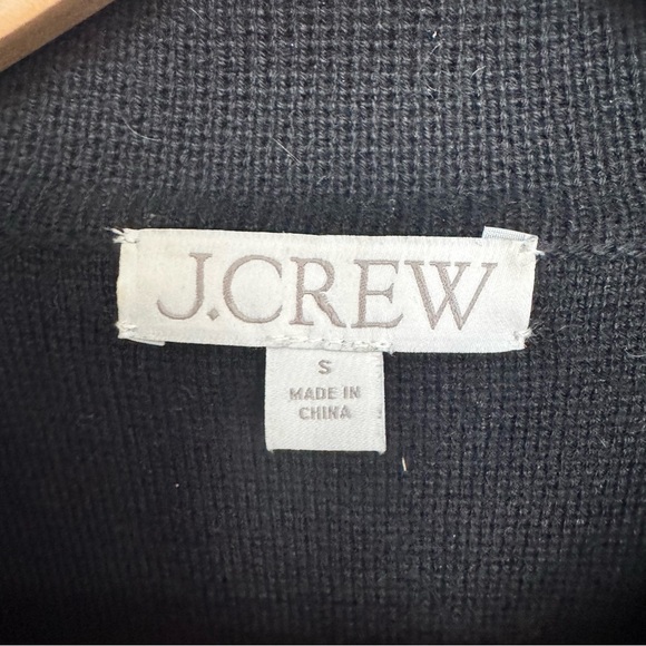 J. Crew Black Pea Sweater Coat with Gold Buttons - Picture 8 of 8